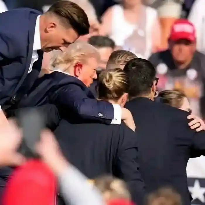 Donald J. Trump Whisked Off Stage After Apparent Gunshots at Pennsylvania Rally